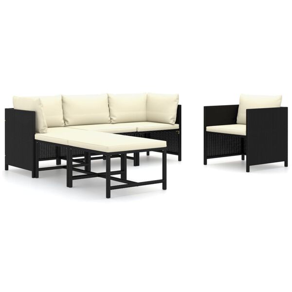 vidaXL Garden Lounge Set Black