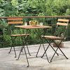 vidaXL Folding Bistro Table Natural teak and black