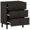 vidaXL Bedside Cabinet Black Solid Mango Wood, Engineered Wood, Iron