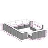 vidaXL Garden Lounge Set Black PE Rattan Large Modular