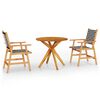 vidaXL Garden Dining Set Natural wood with rattan accents