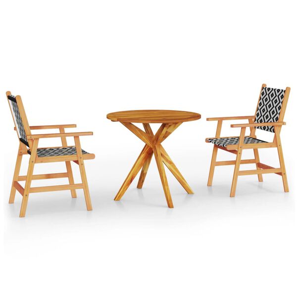 vidaXL Garden Dining Set Natural wood with rattan accents