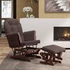 vidaXL Glider Chair With Stool Brown Solid Rubber Wood Standard