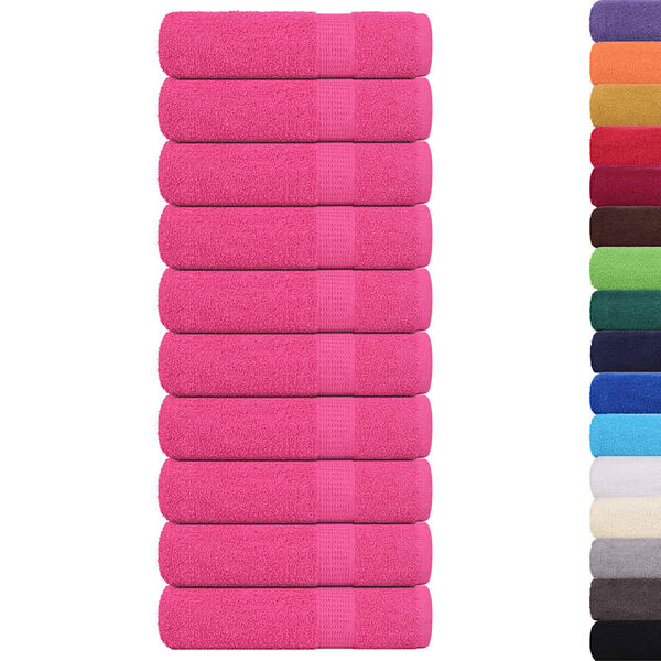 vidaXL Hand Towel Set of 10 Pink 100% Cotton 19.7 x 39.4 in Hand Towel