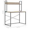 vidaXL Computer Desk Black and Oak Engineered Wood 43.3x23.6x54.3 in