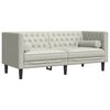 vidaXL 3 Piece Chesterfield Sofa Set with Bolsters Cream Velvet