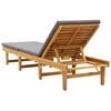 vidaXL Sun Lounger Dark grey Solid Acacia wood Standard Foldable