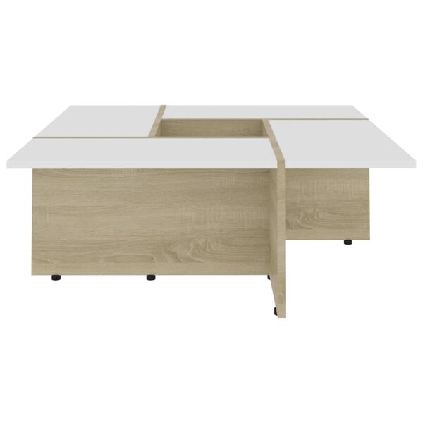 vidaXL Coffee Table White and Sonoma Oak Engineered wood