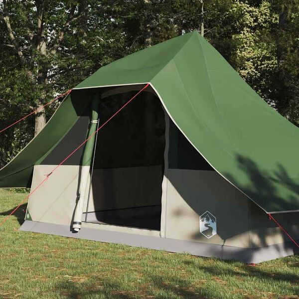 vidaXL Tipi Tent with Roof Green 143.31 x 110.63 x 101.18 in Taffeta