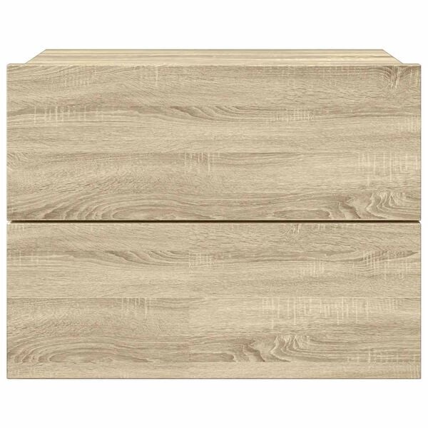 vidaXL Bedside Cabinet Sonoma oak Engineered wood Compact