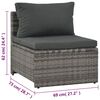 vidaXL Sofa Set Grey Poly Rattan