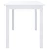 vidaXL Dining Table White Solid rubber wood frame, MDF top Medium