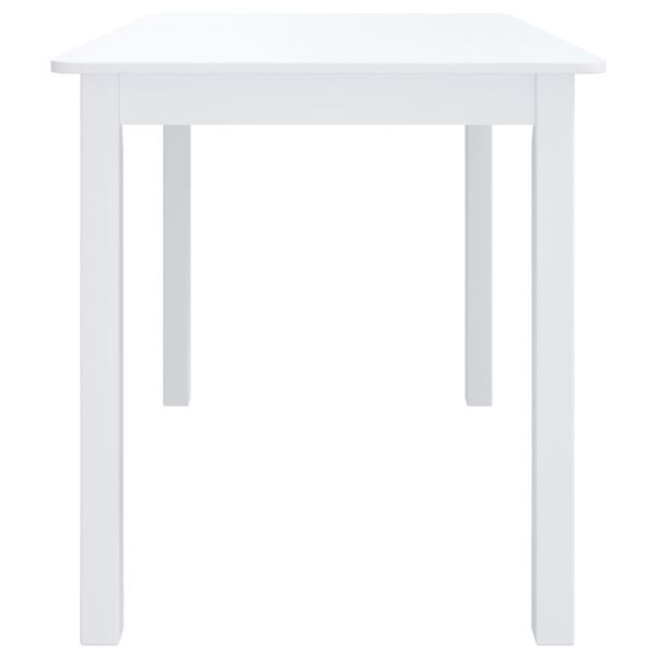 vidaXL Dining Table White Solid rubber wood frame, MDF top Medium