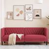 vidaXL Chesterfield Sofa 3-Seater Wine Red Faux Leather