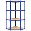 vidaXL 4-Layer Shelves 3 pcs Blue Steel&Engineered Wood