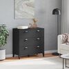 vidaXL Drawer Chest Black Engineered wood, Plastic Drawer Cabinet