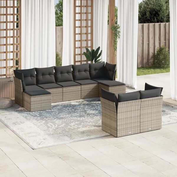 vidaXL Garden Sofa Set Grey