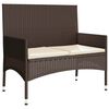 vidaXL 4 Piece Patio Lounge Set with Cushions Brown Poly Rattan