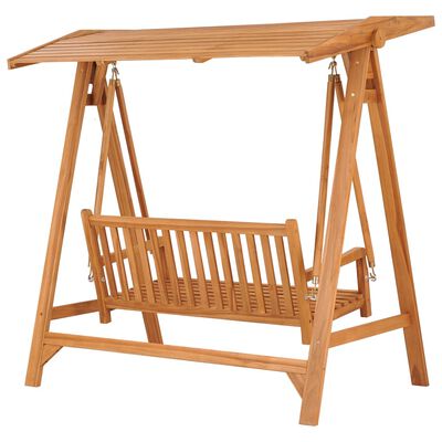 vidaXL Swing Bench 66.9" Solid Teak Wood