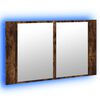 vidaXL LED Mirror Cabinet Smoked Oak Engineered Wood, Acrylic Medium