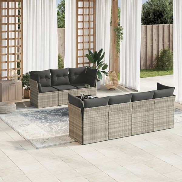 vidaXL Garden Sofa Set Light grey, dark grey