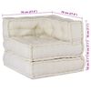 vidaXL Pouffe Cream 100% Cotton 27.6in x 27.6in x 21.3in