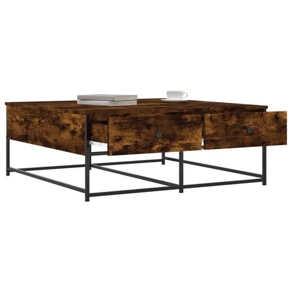 vidaXL Coffee Table Smoked Oak Engineered wood, metal
