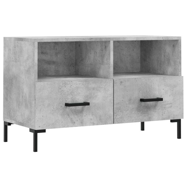 vidaXL TV Cabinet Concrete Grey Engineered Wood, Iron Medium TV Cabinet