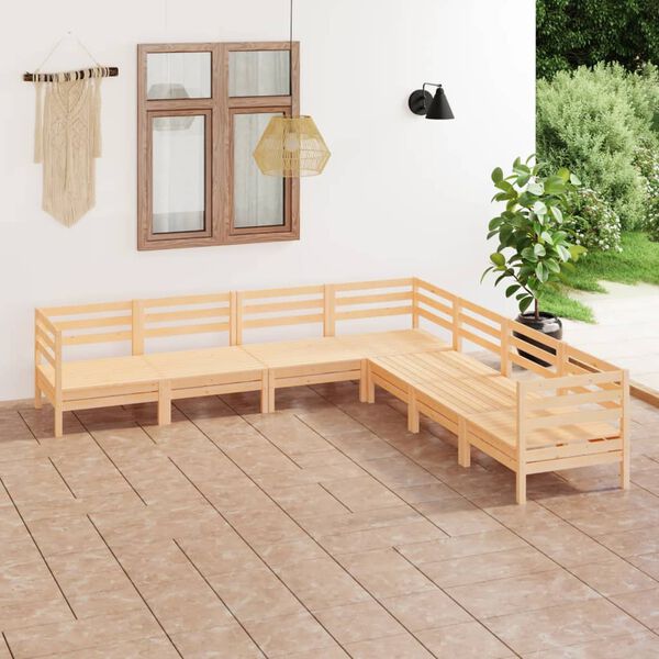 vidaXL Garden Lounge Set Natural wood Solid pine wood Medium Modular