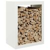vidaXL Firewood Rack White 23.6x15.7x31.5" Steel