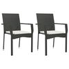 vidaXL Garden Dining Set Black Poly Rattan Regular Modular