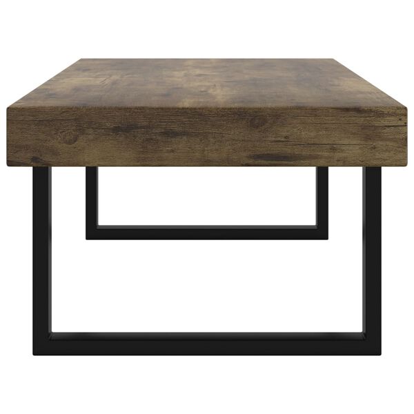 vidaXL Coffee Table Dark Brown and Black 47.2x23.6x15.7" MDF and Iron
