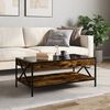 vidaXL Coffee Table Smoked Oak Engineered wood, Glass, Metal Medium