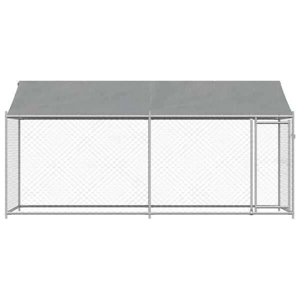 vidaXL Dog Cage Grey Galvanized Steel 13.1 x 6.6 x 6.6 ft Durable