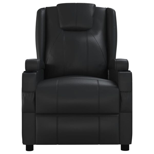 vidaXL Massage Chair Black Faux leather, metal, solid wood, plywood Single