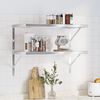 vidaXL Wall Shelf Silver Stainless Steel 29.5 in x 15.7 in Wall mounting