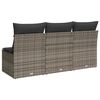 vidaXL Garden Sofa Grey PE Rattan 3-seater UV-resistant materials