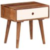 vidaXL Bedside Table Brown Solid Acacia wood 17.7x11.8x17.7 in Modern