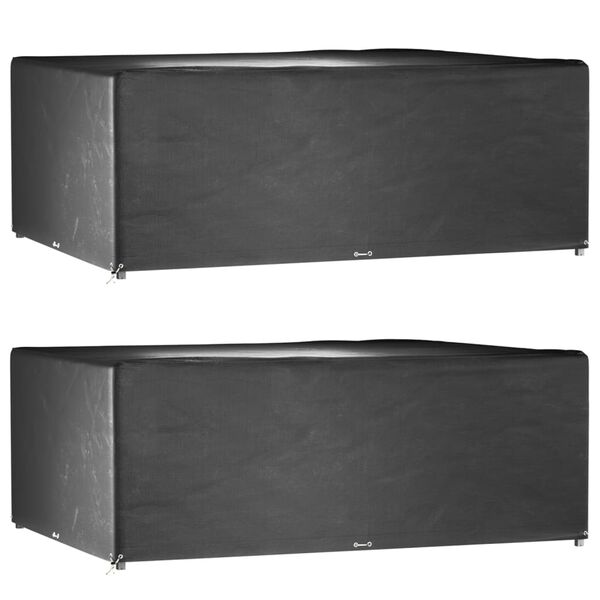 vidaXL Garden Furniture Cover Set of 2 Black Polyethylene
