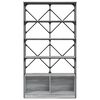 vidaXL Bookcase Grey sonoma Engineered wood, metal Tall Adjustable Feet