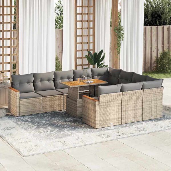 vidaXL Garden Sofa Set Beige