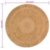 vidaXL Area Rug Natural jute tone Jute 59.1 in diameter Area Rug Round