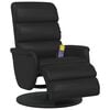 vidaXL Massage Recliner Chair Black Faux Leather, Metal, Plywood Medium