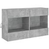 vidaXL TV Wall Cabinet Concrete grey Engineered wood, Glass Medium
