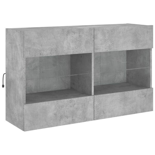 vidaXL TV Wall Cabinet Concrete grey Engineered wood, Glass Medium