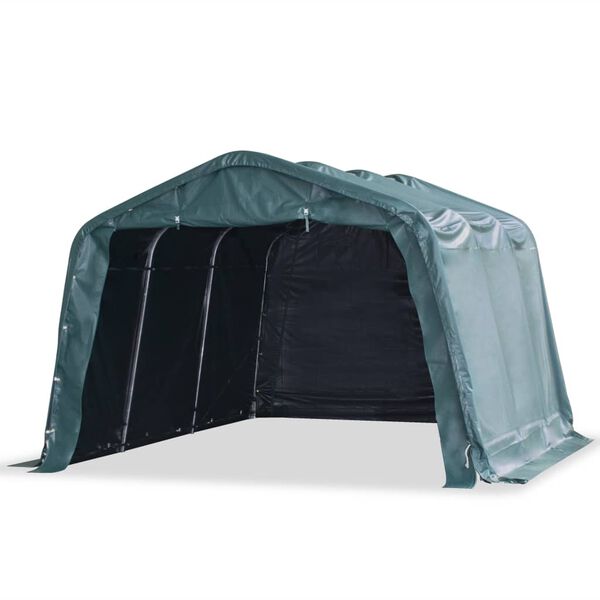 vidaXL Livestock Tent Dark Green PVC 10.8x15.7ft Detachable