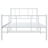 vidaXL Bed Frame White Powder-Coated Steel Twin Bed Frame Rectangular
