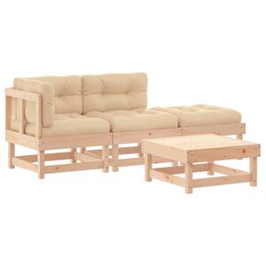 vidaXL Garden Lounge Set Beige Solid pine wood Medium Modular