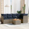 vidaXL 6 Piece Patio Sofa Set with Cushions Gray Poly Rattan
