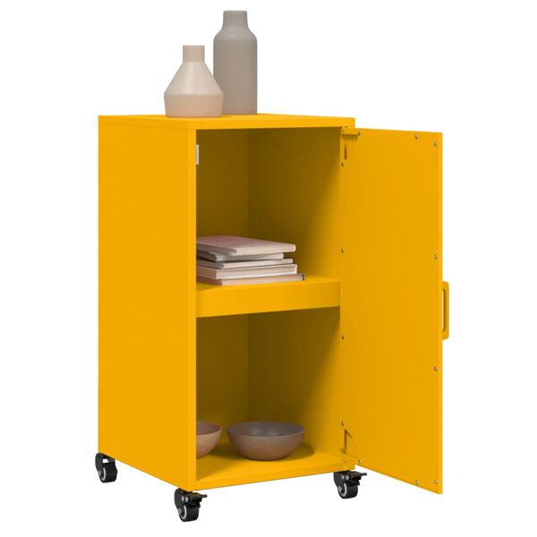 vidaXL Sideboard Mustard Yellow Cold-rolled steel 14.2x15.4x28.3 in